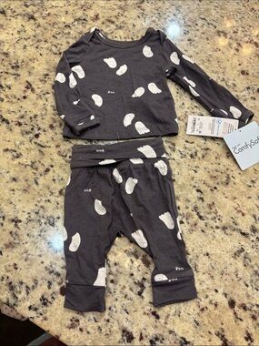 Carter's Dark Gray Kids Pajama Set with White Ghost Print